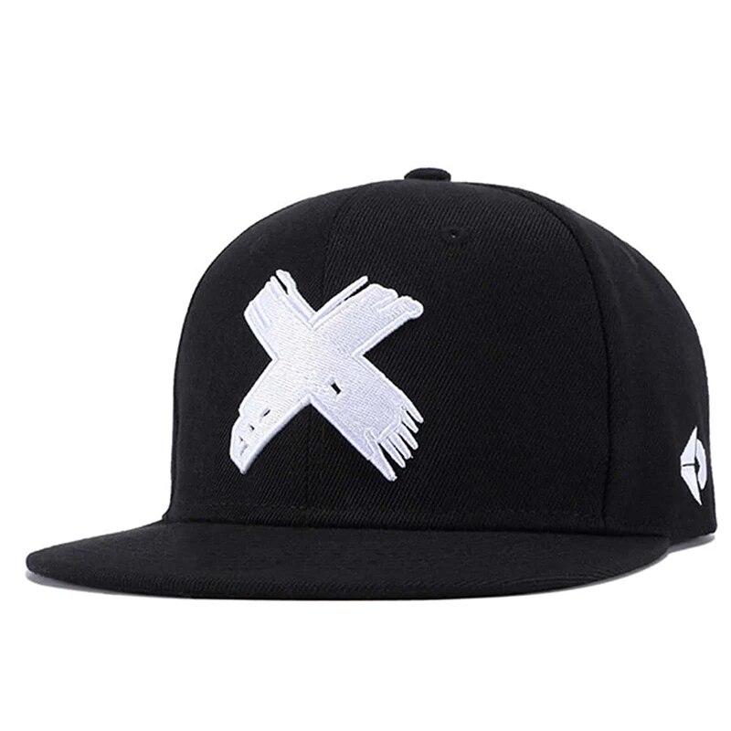 Unisex Simple X Embroidery Hip-Hop Hats Outdoor Adjustable Casual Baseball Caps Sunscreen Hat