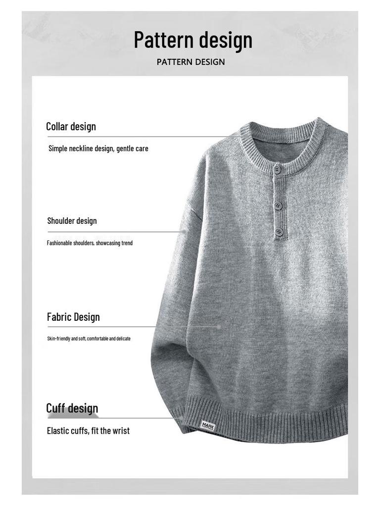 Mark Fairwhale Men's Henry Collar Pullover Sweater