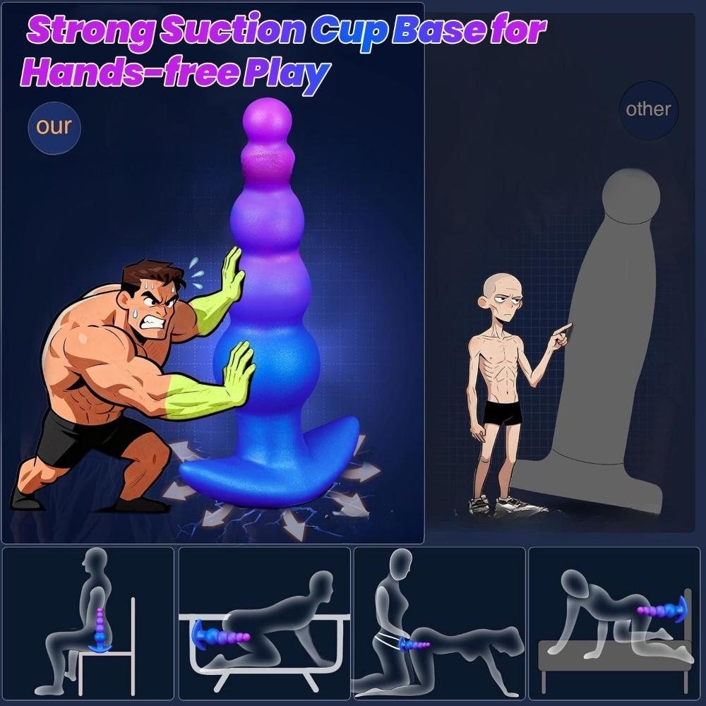 Remote Control Vibrating Anal Plug - Alien Beaded Dildo 10 Speeds, Silicone AV Wand for Men Women, BDSM Solo Play Adult Toy