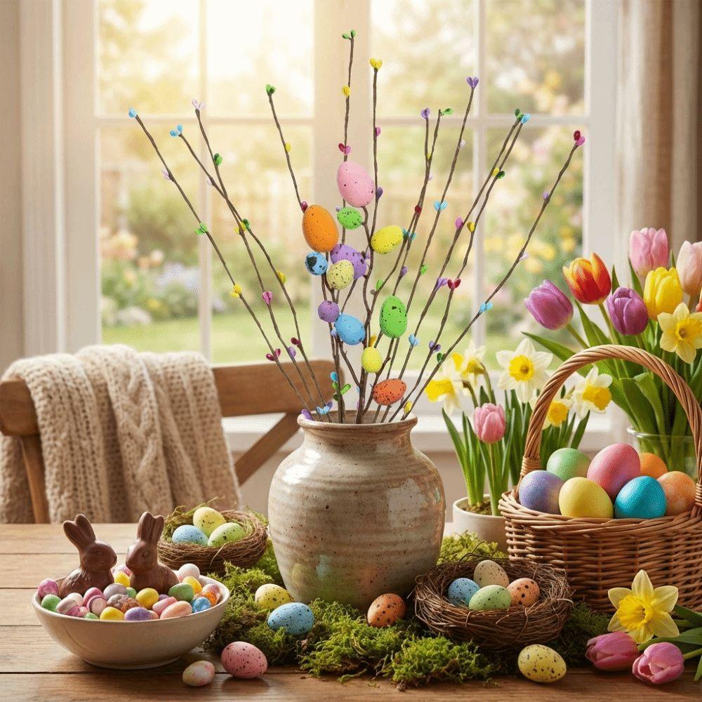 Speckled Egg Foam Eggs Berry Branch Colorful Easter Eggs Bouquets Spring Floral Stems  Birthday