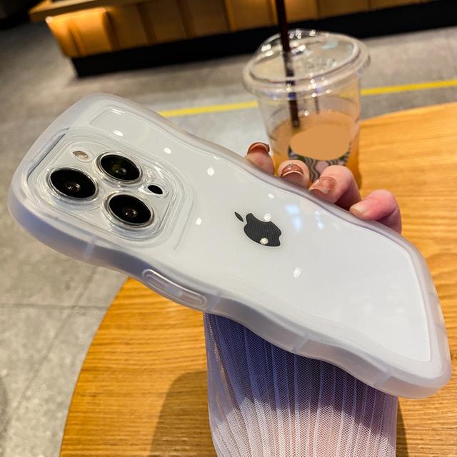 Luxus süße transparente lockige Welle Hülle für Iphone 11 12 13 Pro Max 13pro X Xr Xs 7 8 Plus stoßfeste klare weiche Silikonhülle