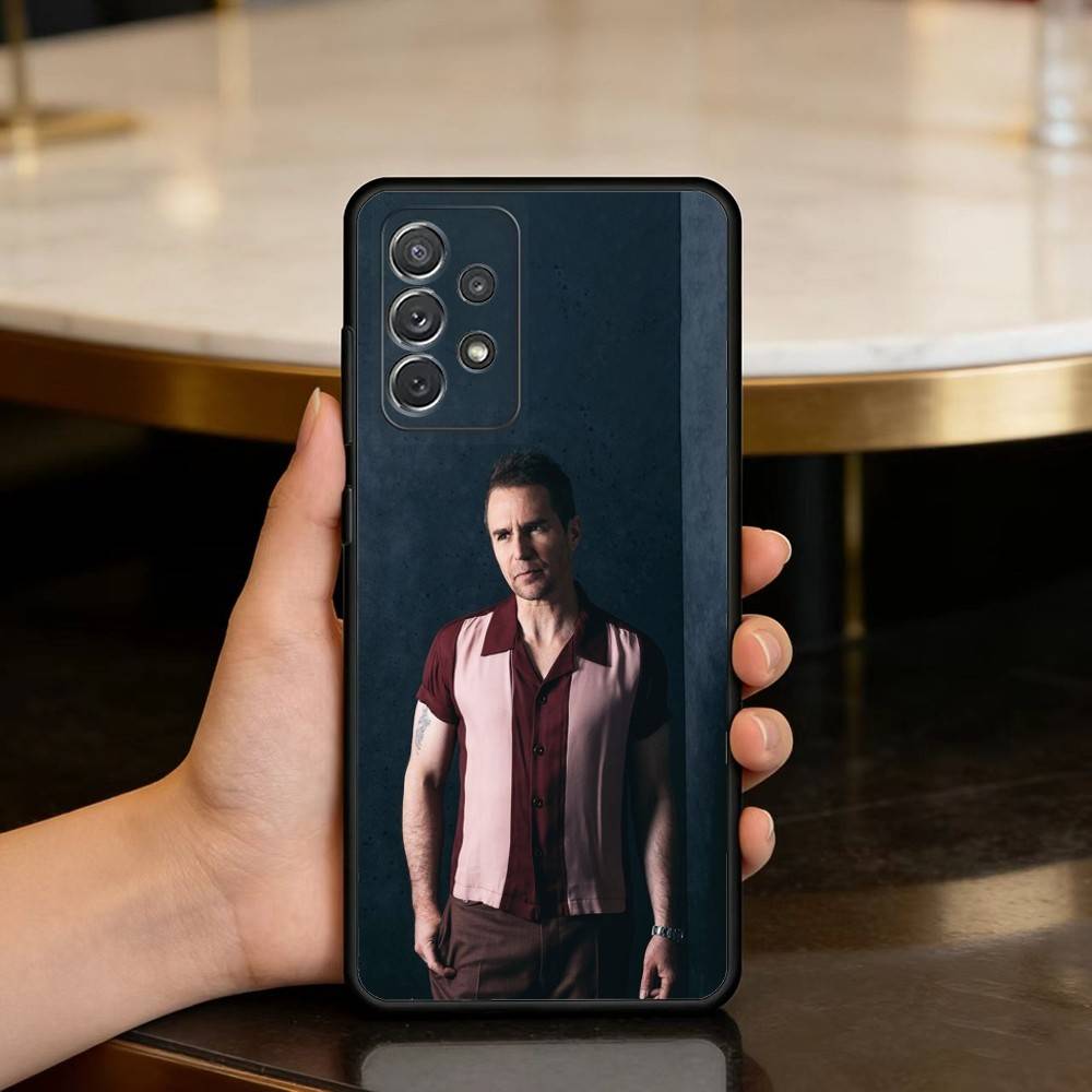 COOL S-Sam R-Rockwell Soft Silicone Black Cover Phone Case For Samsung Galaxy A73,A72,A71,A70,A53,A52,A51