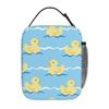 Cute Duck Swimming Seamless Pattern Insulated Lunch Bag for Women Children Portable Food Boxes Thermal Lunch Box Tote