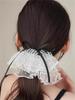 1/2Pcs Vintage Lace Polka Dot Bow Hair Scrunchie For Women,Elegant Bowknot Hair Tie For Ponytail, Bun, French Versatile