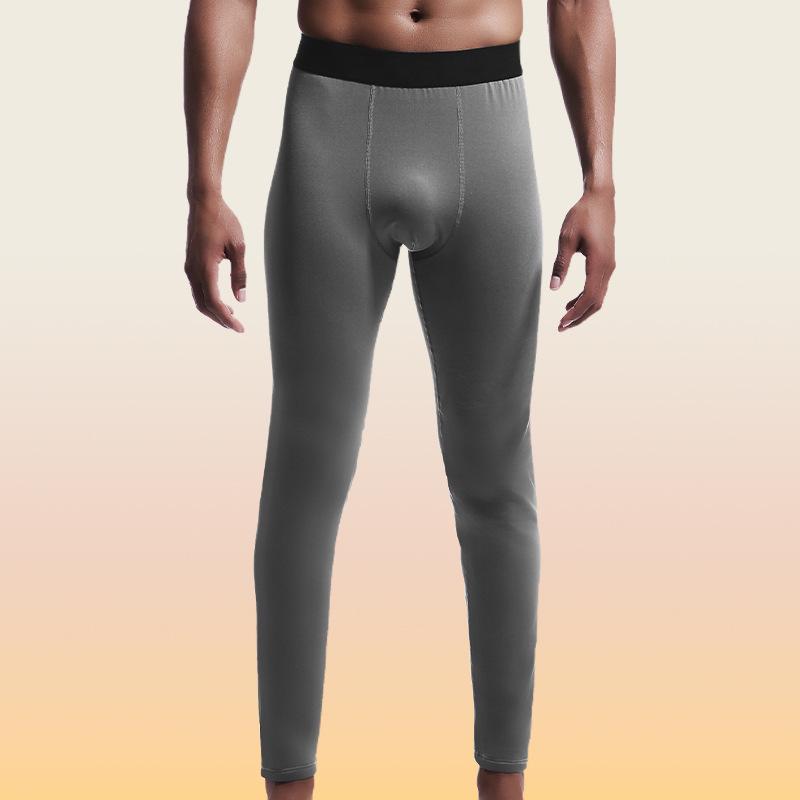 Men's Fleece-Lined Thermal Pants - Plus Size, Thin Style, Autumn/Winter Base Layer Pants