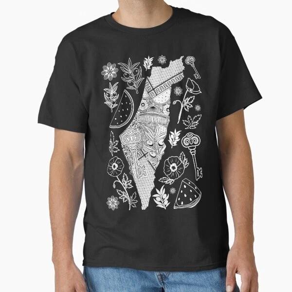 Palestine Map Decorative Eleunisexts Pattern Classi Made In Usaaus Tshirt S2xl S