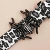 Y2K Leopard Print Rhinestone Spider Buckle Punk Leather Belt for Women