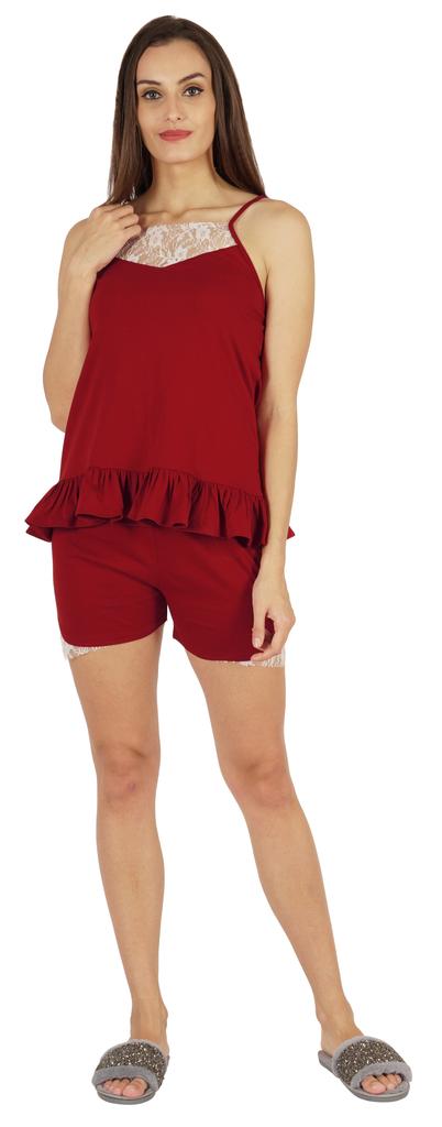 Inkmeso Lingerie Lace Cami Sleepwear Shorts Set For Women  S Spaghetti Strap Nightwear 2 Pcs