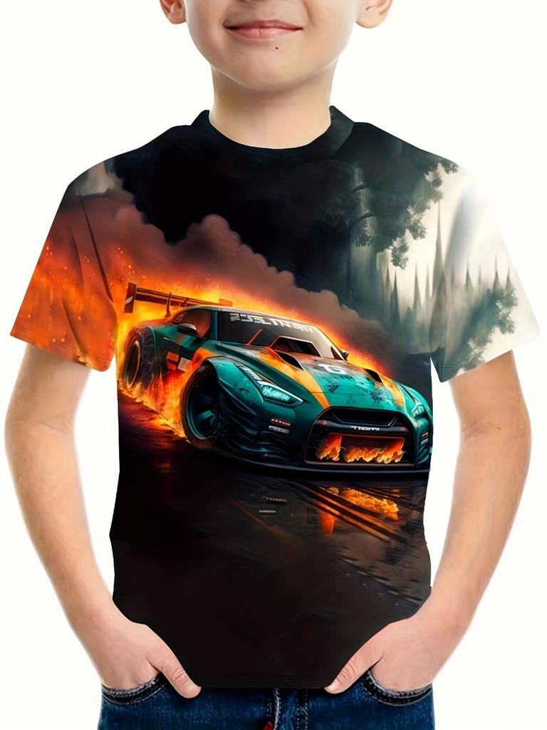 Summer Kids Clothes Boys 3D Print Tshirt Short Sleeve Children Clothes Casual Streetwear