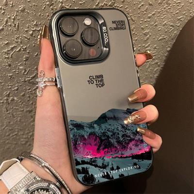 INS Mountain Landscape Sunset IMD Phone Case For iPhone 14 15 11 12 13 16 Pro Max 7 8 Plus SE 2 XR X XS Shockproof Bumper Cover