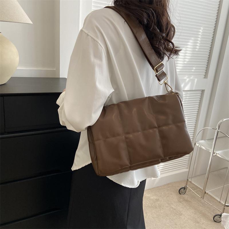 Fashion Padded Women Shoulder Bags Designer Brand Quilted Handbag Luxury Pu Leather Crossbody Bag Large Totes Premium