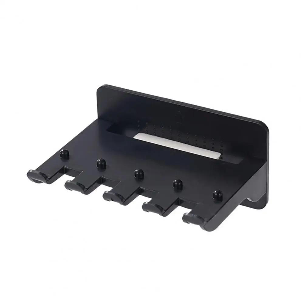 

5 слотов настенный держатель зубных щеток самоклеящийся органайзер для хранения зубных щеток для душа зубная паста и вешалка для зубных щеток чёрный