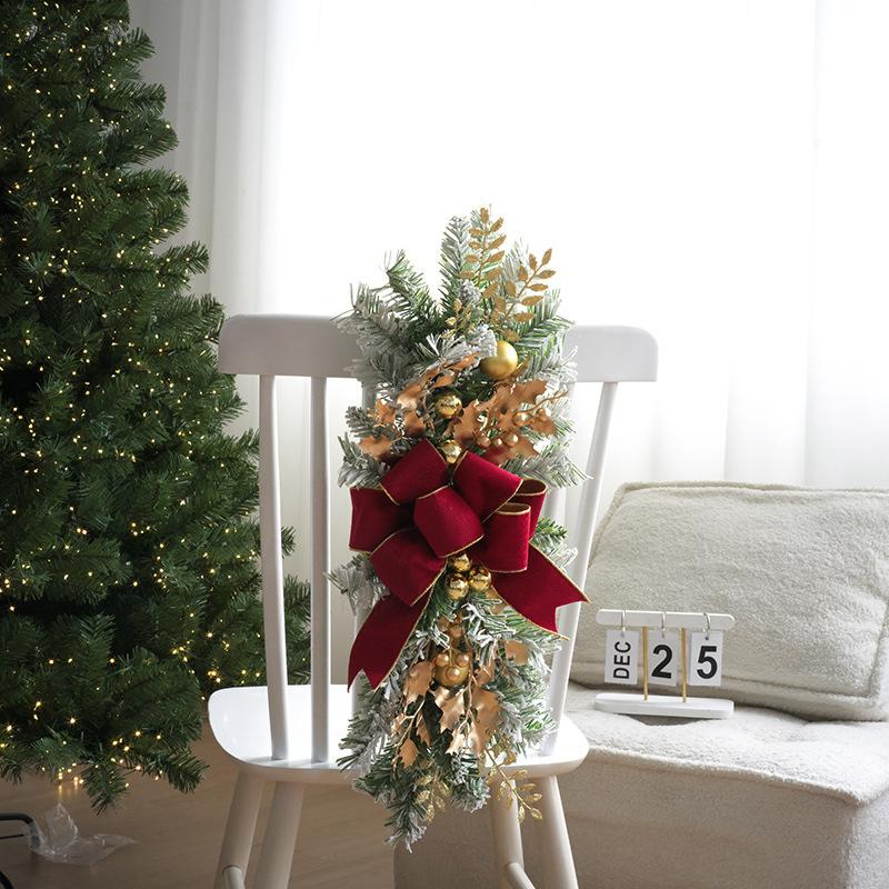 1pc Christmas Staircase Decoration Wreath Party Gift Christmas Home Furnishing Decoration Prop Evening Party Dress Up Prop