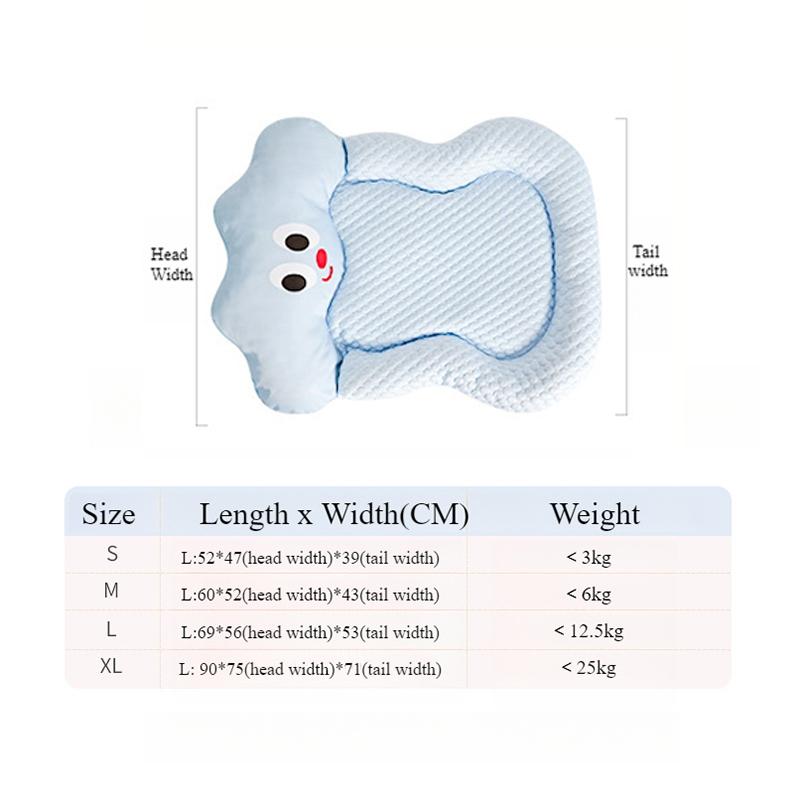Summer Cooling Pet Cat Bed Cushion Ice Pad Dog Sleeping Cloud Shape Mat for Puppy Dogs Pet Kennel Top Quality Cool Blue Mat