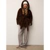 Winter imitation mink fur jacket medium and long hooded belt artificial fur environmentally friendly fur coat women