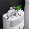 Soporte de pañuelos para el baño, caja de papel higiénico montada en la pared, estante de almacenamiento de papel en rollo impermeable, estante organizador de doble capa con cajón