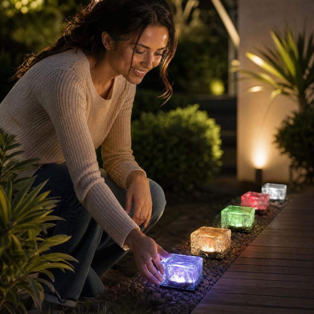 Outdoor Ice Brick Light for Garden Patio Walkway Decor