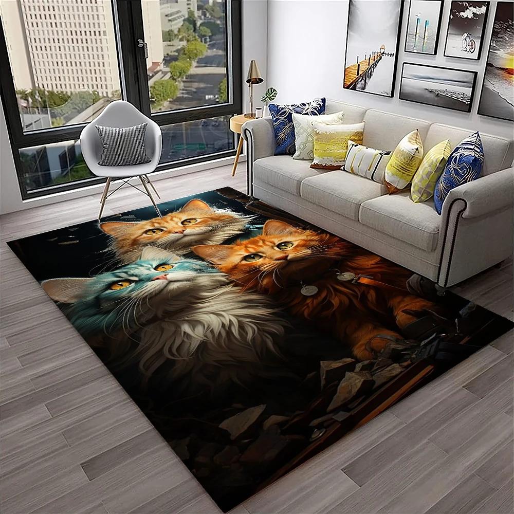 

3D Милый Кот Цветок Мультяшный Ковер Коврик для Дома Гостиная Спальня Диван Придверный Коврик Декор, Ковер для Детской Игровой Зоны Нескользящий Напольный Коврик 40x60cm16x24in