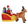 Aufblasbarer Weihnachtsmann im Schlitten mit Rentieren 7FT Polyesterfaser Weihnachten Aufblasbar für den Garten