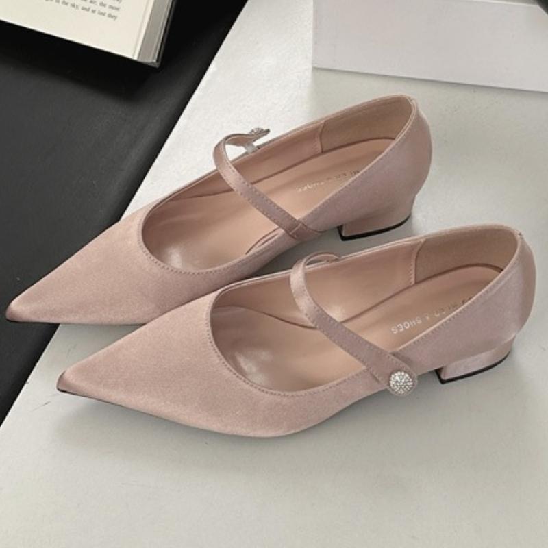 

Elegant Designer Shallow Mid Heel Shoes Women Sexy Pointed Toe Buckle Pumps 2025 Summer Comfortable Office Shoe Zapatos De Mujer 39