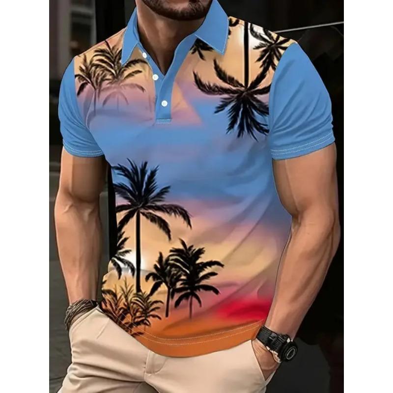 New Product New Men's 3D Printed Trendy Casual Versatile Summer Versatile Short Sleeve Polo Shirt