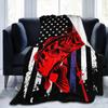 Big Mouth Bass Theme Blanket Washable Sofa Flannel Blanket Beach Blanket Home Office Decorative Blanket
