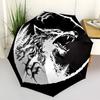 1pc Wolf Howling At Moon Outdoor Umbrella - Automatic Opening/Closing, Portable Tri-Fold Design with 8-Bone Iron Frame, Perfect Gift for Fans and Trav