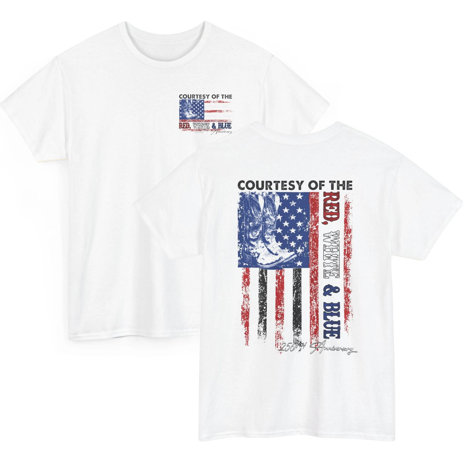 Courtesy Of Red White And Blue 250th Anniversary Flags Shirt S разноцветный