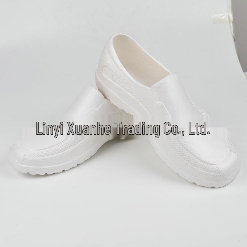 EVA Food Hygiene Boots: Oil, Acid & Alkali-Resistant Short Ankle Rain Boots - Black & White, Low-Cut, Waterproof.