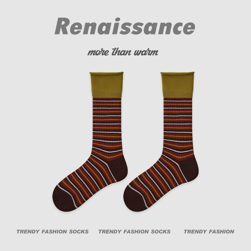 Renaissance Women's Mid-Calf Boneless Striped Socks - Autumn/Winter