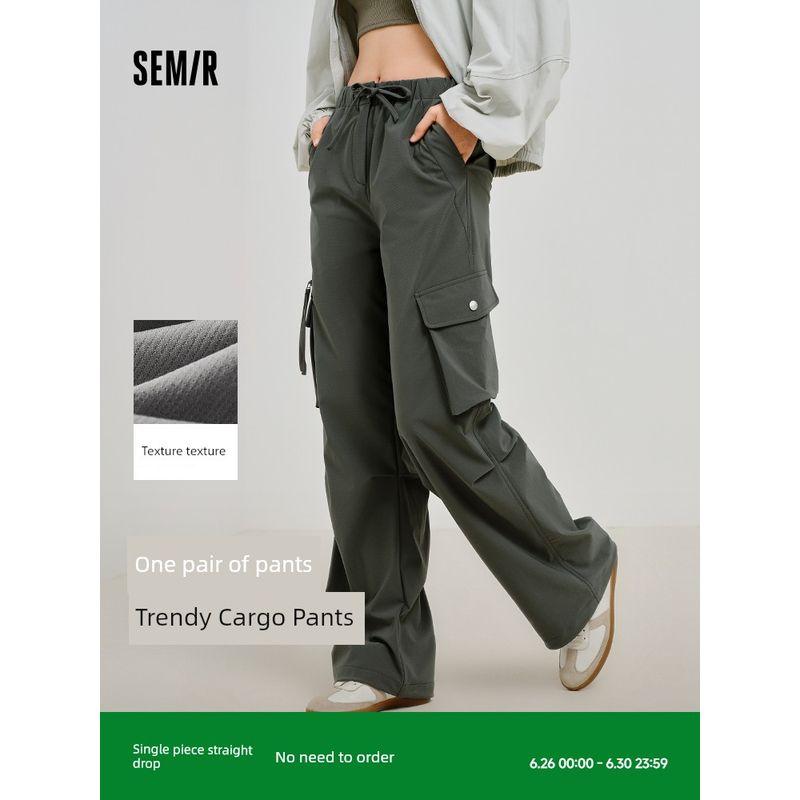 

[Same Style with Mall] Senma Casual Pants Women s Premium Black Pants Trendy Cool 2025 Spring New Purple Cargo Pants Black 90001 165/70A/L