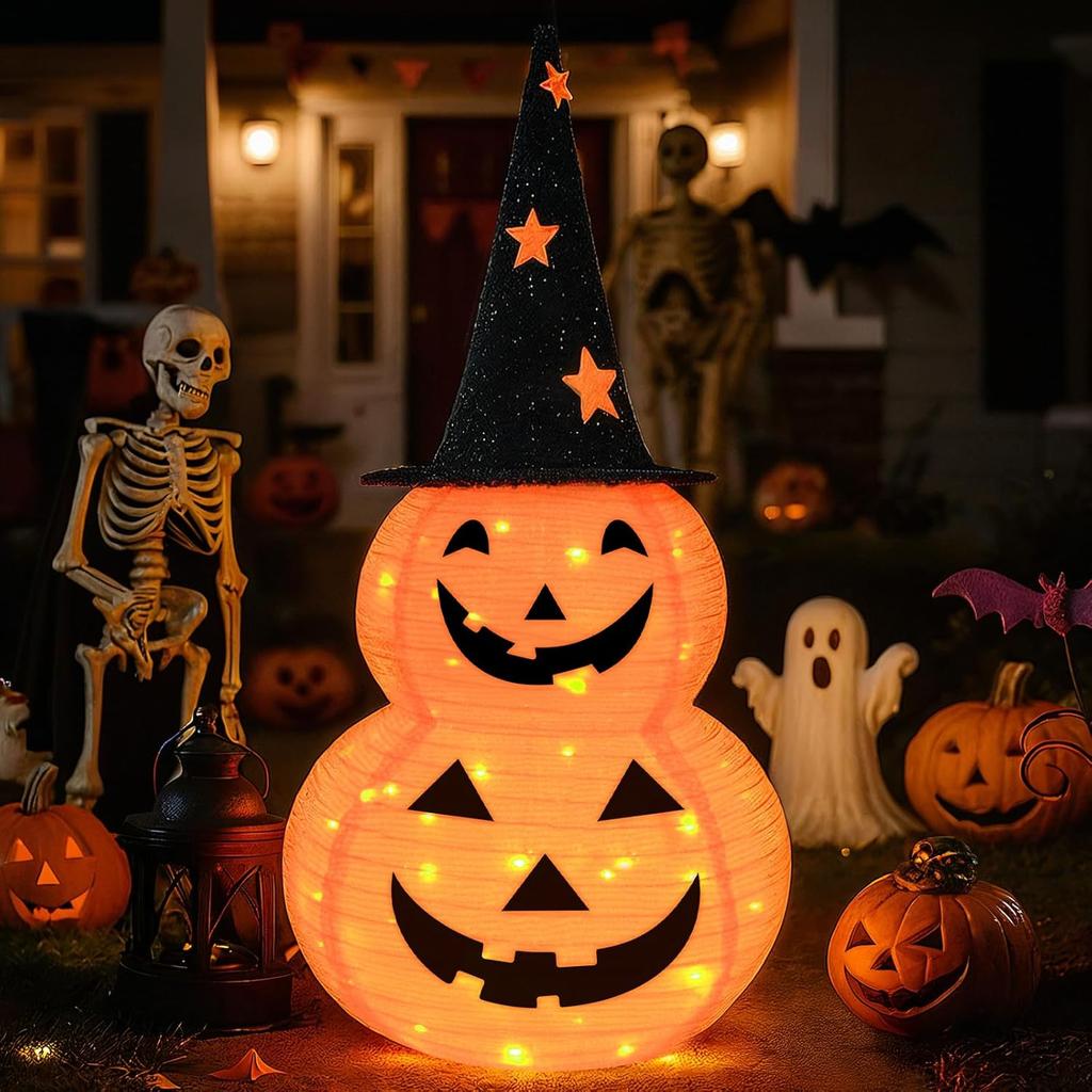 1pcs Halloween Pumpkin Decorations Collapsible Jack-o-Lantern Pumpkin Lights for Indoor Outdoor Home, Party, Yard Decorations