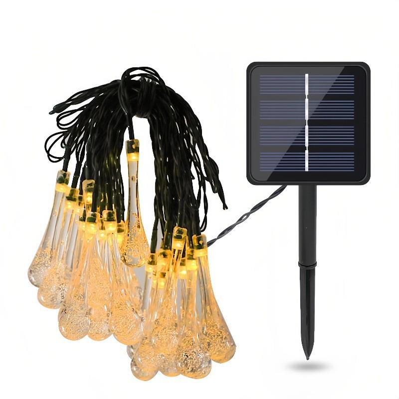 Outdoor Solar-Powered Waterproof LED Bubble String Lights for Christmas Decoration