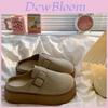 Vintage Style Platform Closed Toe Half Slippers For Women Comfort Casual Autumn Wear