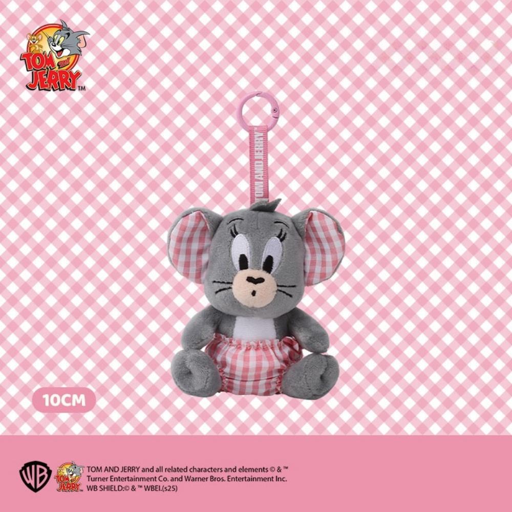 Miniso Genuine Tom and Jerry Plush Doll PP Cotton Filled Keychain Toy Cute Cartoon Gnawing Ladies Backpack Ornament Birthday Gift