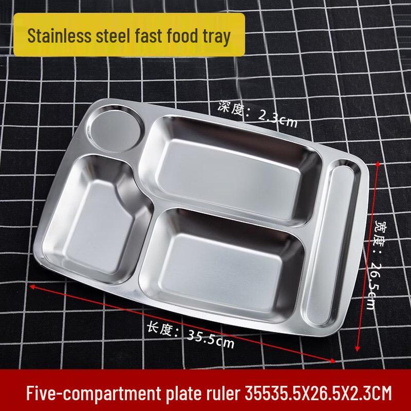 

Deepened Stainless Steel Multi-Compartment Meal Tray