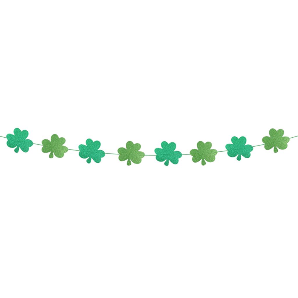 St. St. Patrick's Day Banner Shamrock Girlande Glücks-Banner Jute Irische Girlande Grün Vierblatt-Banner und Filz-Shamrock