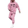 Men's Printed Hooded Sweatshirt And Sweatpants Casual Sports Suit