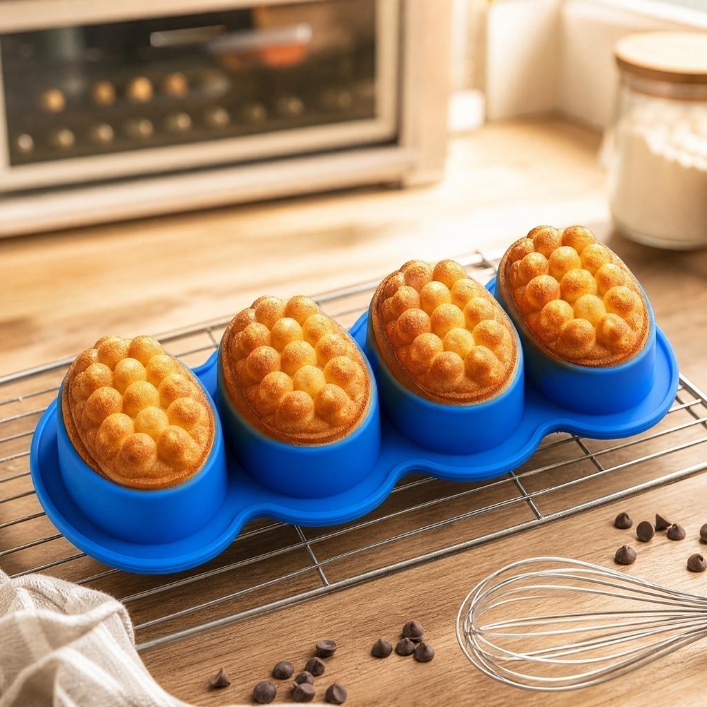 4 Cavity Silicone Mold for Massage Cake Soap Making DIY Handmade Baking Mold Flexible Non-Stick Durable Kitchen Tool for Soap and Cake