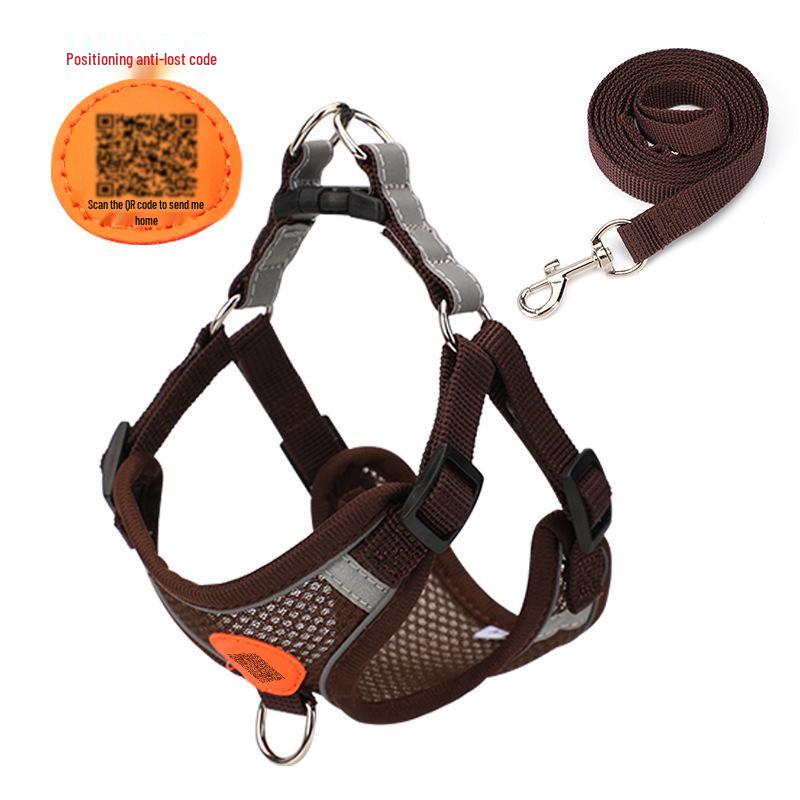 Breathable Mesh Dog Leash & Harness - Vest Style, Anti-Lost, Small/Medium Dogs