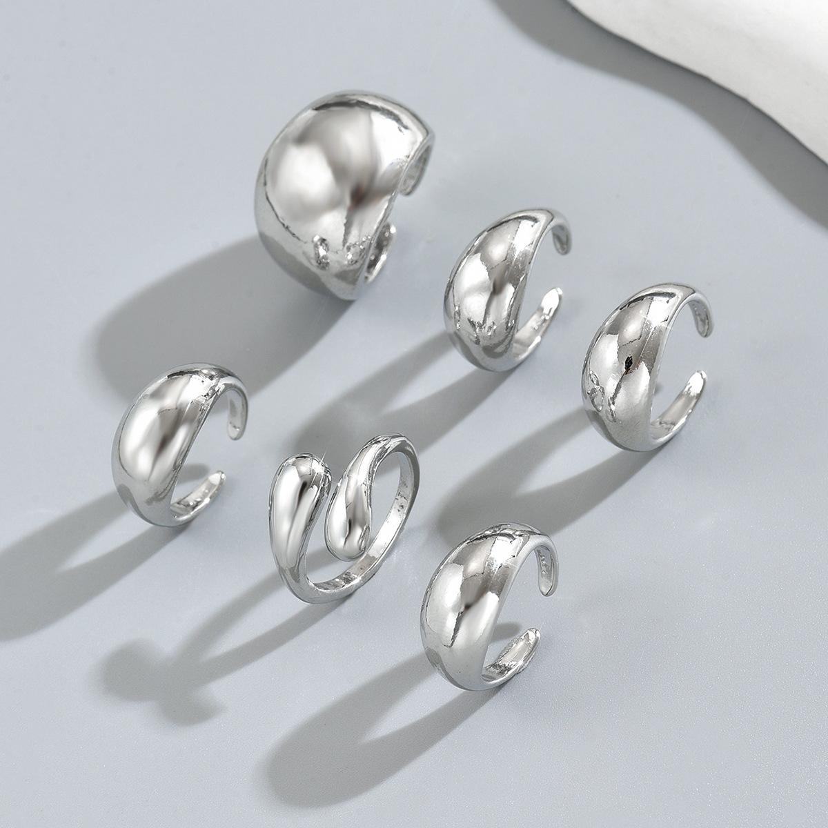 

Лидер продаж, женские украшения, нерегулярное геометрическое кольцо с открытым концом, универсальное металлическое кольцо премиум-класса в стиле ветра