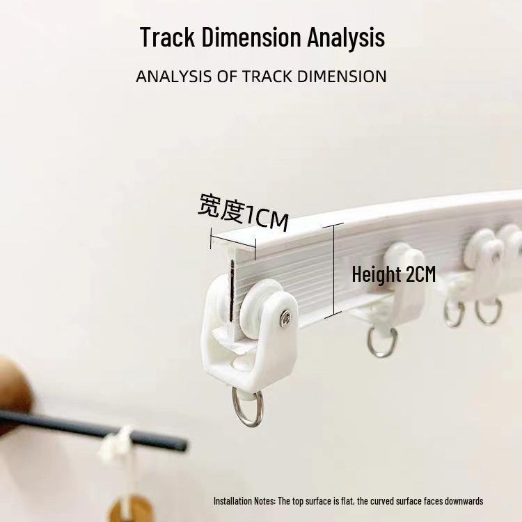 U-Shaped Bendable Curtain Track - 1/3/5/7 Meter Sliding Track