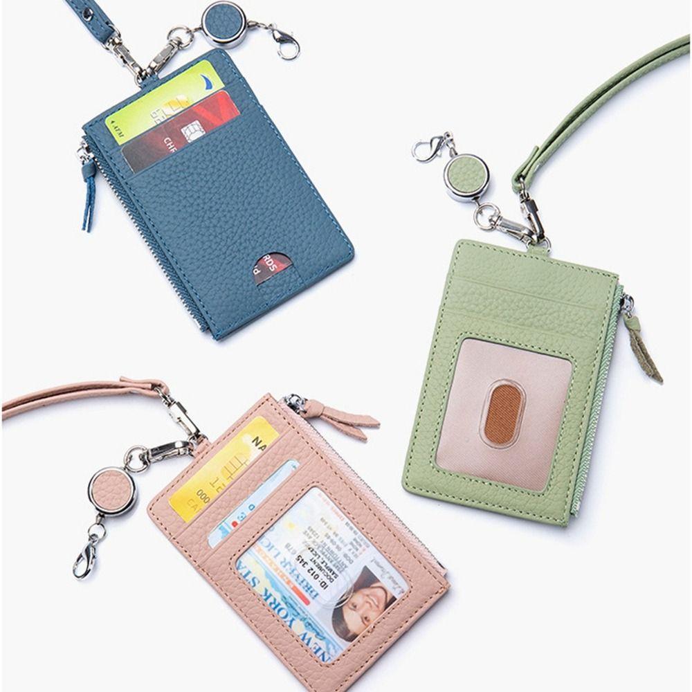 Portable Reel Strap Badge Holder with Lanyard Male Wallet Neck Strap Card Holder  Male