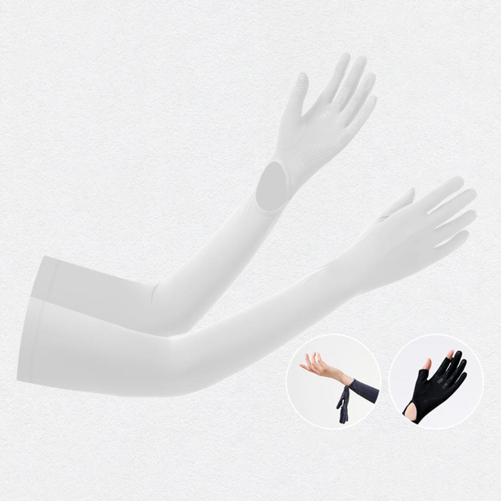 Sun Protection Long Sleeve Non-slip Summer Arm Cover Fashion Sunscreen Sleeve Gloves  Riding