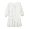 SanCai 2026 Summer Hollow-Out Lantern Sleeve Mini Dress