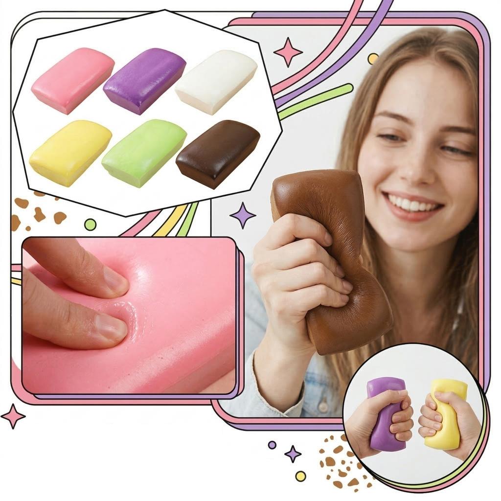Slow- Soft And Cute Bread-shaped Toy, A Gentle Stress-relieving Toy With A Slow- Effect, Slow Resilience Toy Sticky Hand Kneading Bread
