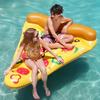 71 Zoll große aufblasbare Pizza-Poolmatratze für Erwachsene – Riesiges Pizzastück-Design, mit Getränkehalter und Schnellaufblasfunktion, robustes PVC