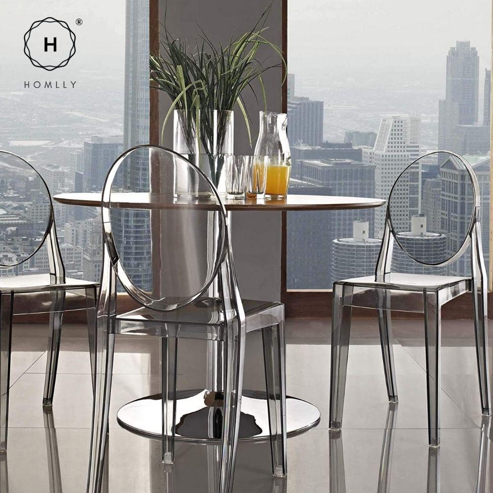 Homlly Chair Modern Acrylic Stacking Kitchen Dining Room Chair