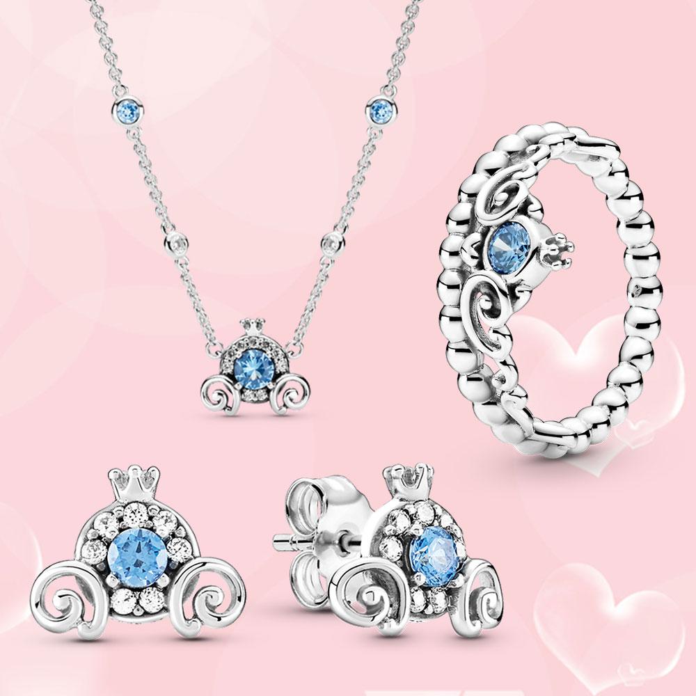 

Stud Earrings Pumpkin Car Crown series Necklace Ring Shining zircon fashion jewelry women jewelry gift