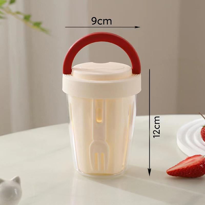 

Контейнер для хранения фруктов с дренажом, крышкой и вилкой, герметичный, непротекаемый и сохраняющий свежесть, студенческий портативный стакан для завтрака, коробка для пикника красный